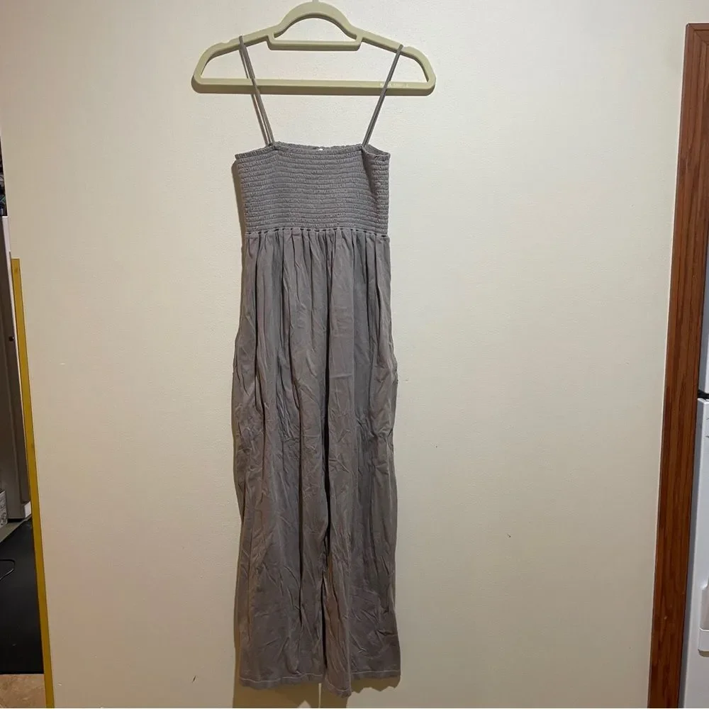 Calder Blake Small Lili Jumpsuit Anthracite Smocked Wide Leg Relaxed Fit Comfy - Picture 6 of 13